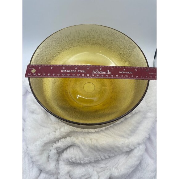 Vintage Amber Glass Kemple Indiana Bark Design Serving Bowl - Picture 5 of 7